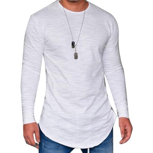 Men T Shirt Spring Summer Solid Color O Neck Long Sleeve Cotton Thin T-shirt Top Male T-shirt Fashion Clothing 2021