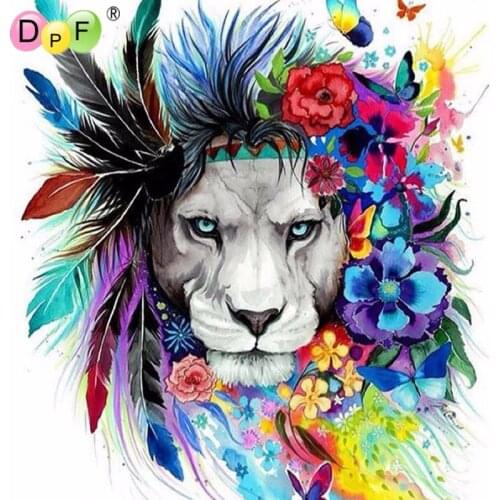 New color lion Diamond painting Cross Stitch animal Diamond Embroidery Diy diamond Mosaic Picture Rhinestones Gift Resin decor
