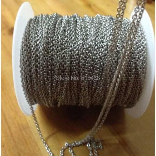 One Roll 100meter/roll Thin 1.8mm Stainless Steel Smooth Oval Link chain jewelry finding / Marking Chain DIY Fashion