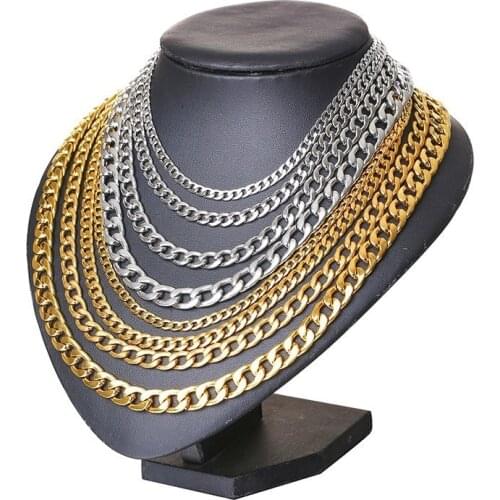 LETAPI Stylish Figaro Link Chain Necklaces for Men Gold Silver Color Stainless Steel Hip Hop Male Necklace Jewelry Wholesale