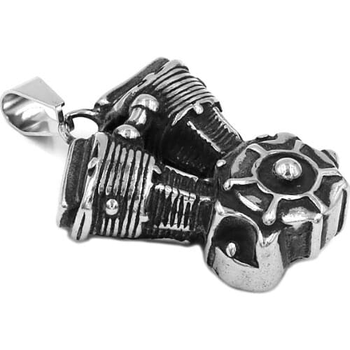 Motor Biker Engine Pendant Stainless Steel Pendant Necklace Cool Motorcycle Engine Biker Mens Boys Pendant SWP0518