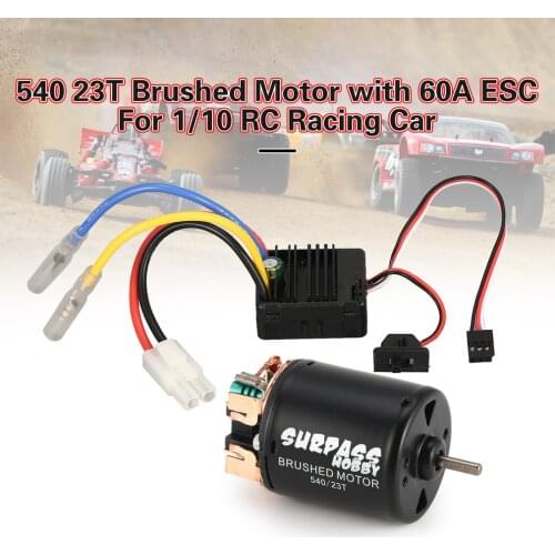 Rc 540 21T 23T 35T 45T 55T 80T Brush Motor With WP-1060-RTR 60A Waterproof ESC for RC Car Rock Crawler