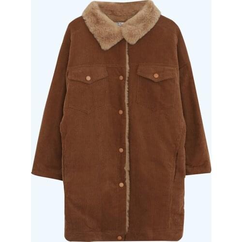 Vintage Autumn Winter Coat 2020 New Plus Velvet Jackets Women Thick Large Size Long Cotton Clothing Female Outerwear V1092