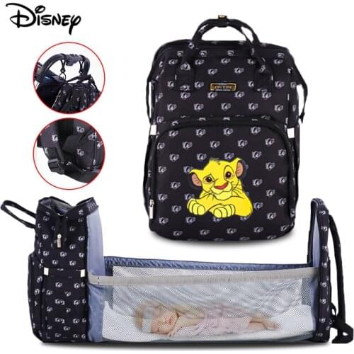 Disney Diapers Bag Bed Backpack Large Capacity Maternity Backpack For Stroller Waterproof Baby Nappy Bag For Mom With Baby Bed
