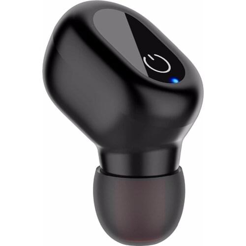 Waterproof Bluetooth Earbud, Single Smallest Wireless Earbud Headset Earphone Car Headset with Clear Microphone-Black