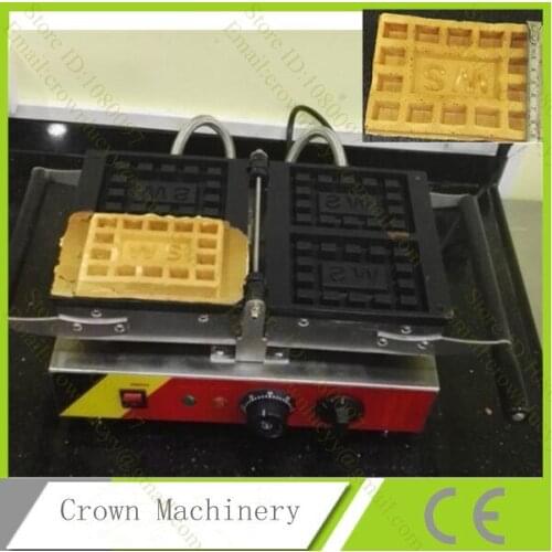 Turntable Commercial 110V 220V Custom Grid Shape Waffle Belgian Waffle Maker Iron Baker Machine Mold Plate