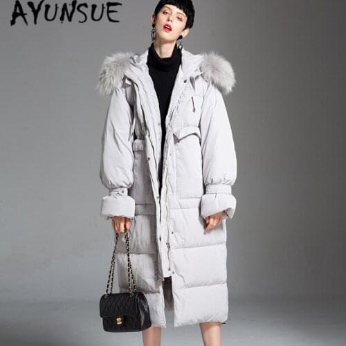 AYUNSUE Plus Size Winter Coat Female Womens Down Jacket 2020 Korean Fashion Duck Down Jacket Woman Fur Hooded Paka Hiver 182010