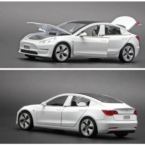 1:32 Car Model 2020 New Tesla MODEL3 MODELS MODELX Alloy Car Model Sound Light Pull Back Toy Car Gift For Boys Decoration Model