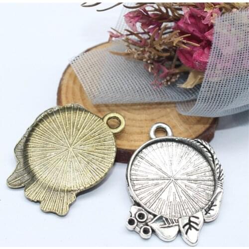 10pcs Inner Size 20mm Necklace Pendant Setting Cabochon Base Cameo Tray Bezel Blank Cabochons Jewelry Making