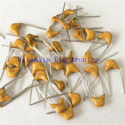 100pcs/lot Multilayer ceramic capacitor 471 50V 470pF 471K P=5.08mm