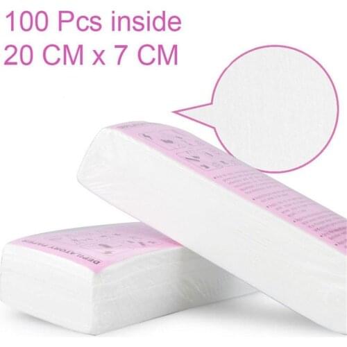 100Pcs Lady Disposable Non-woven Wax Depilatory Paper Arm Leg Hair Removal Strip