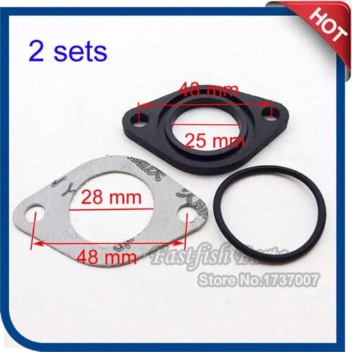 2sets/pack 25mm Carburetor Manifold Intake Pipe Gasket Spacer Seal For Pit Dirt Bike CRF XR 50 CRF50 SSR 110cc 125cc 140cc