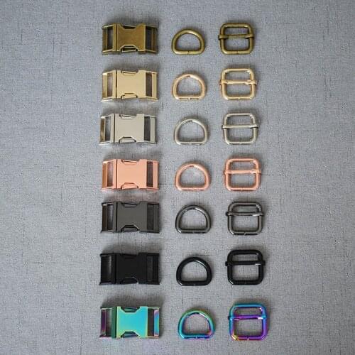 20 Set 15mm 20mm 25mm 32mm Metal Heavy Duty Strong High Quality Hand Bag Purse Strap Belt Web D Ring Buckle Clasp 3S-LXK