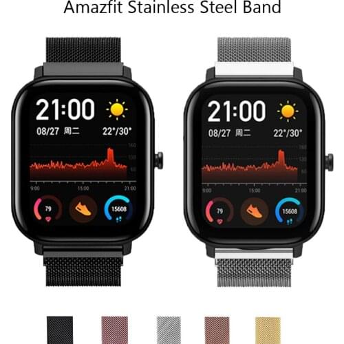 20mm Stainless Steel Strap For Amazfit Bip Lite/GTS 2 2e WatchBand Magnetic 22mm Wristband Amazfit GTR 2 2e 42mm 47mm Bracelet