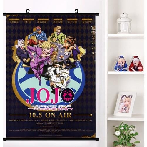 2019 Anime JOJOs Bizarre Adventure Golden Wind Wall Scroll Mural Poster Wall Hanging Poster Fashion Home Decor Collection Gifts