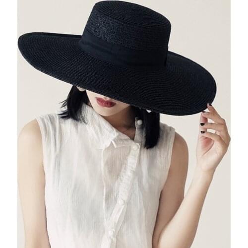 202002-panshi-flat new black paper pp grass beach cap men women leisure panama JAZZ hat