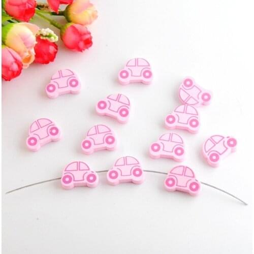 25pcs Wooden Beads Lovely Car Styles Spacer Beading Wood Beads Toys For Baby DIY Crafts Kids Toys & Pacifier Clip 25x18mm