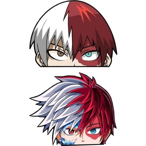3D for SHOTO TODOROKI Peeking Anime Car Sticker PVC Decal for Truck Kids Room Wall Laptop Kitchen Waredrobe Anime Decal Car