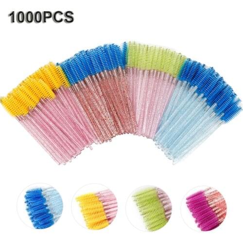 500/1000PCS/lot Eyelash Makeup Brushes Disposable Eyebrow Brush Mascara Wands Applicator Eyelash Extension Cosmetic Brushes Set