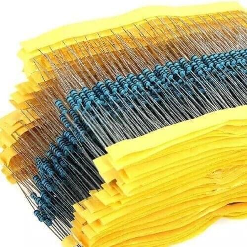 500pcs 50 Values 1/4w 1% Metal Film Resistor Assortment Kit Set Mix 1-10M ohm