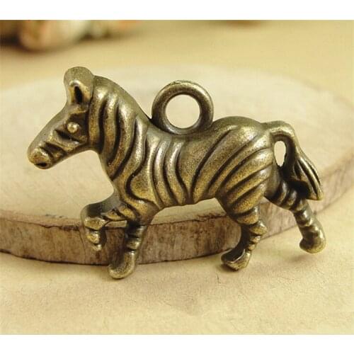 10pcs 31x21mm Antique Bronze Plated Zebra Charm Pendant DIY Handmade Jewelry Accessories
