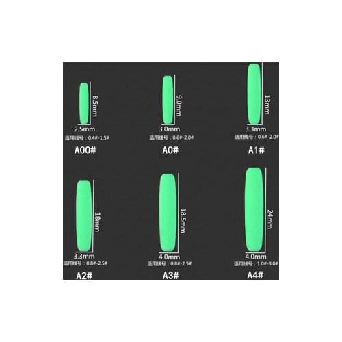 60 Packs Luminous Fishing Float Seven-star Beans 00#-4# Cylinder Night Fishing Float Fishing Tackle Accessories B427