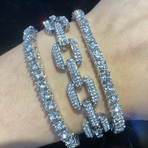 925 Sterling Silver 4MM 20CM CZ Tennis Bracelet Bangle For Women Wedding Fashion Jewelry Wholesale Christmas Gift