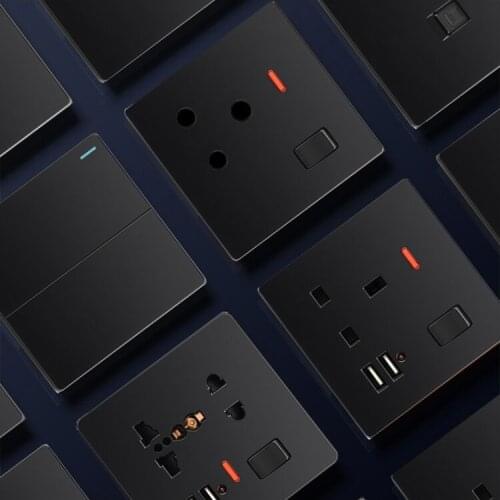 UK Standard Press on off Wall Switch 1Gang 2Gang 3Gang 4Gang 1Way 2Way Wall Switch 20A 45A Sockets Fuse Switch Hongkong Socket