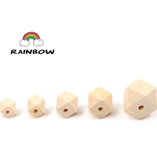 Natural Faceted Wooden unfinished geometric Spacer Beads For Jewelry making Handmake DIY Accessory 10mm 12mm 14mm 16mm 20mm