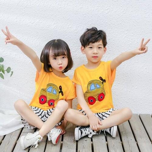 Children Car Pajamas For Boys New Summer Cotton Pyjamas Set Kids Pijama Short Sleeve Home Wear Sleepwear Suits Girl Pijamas