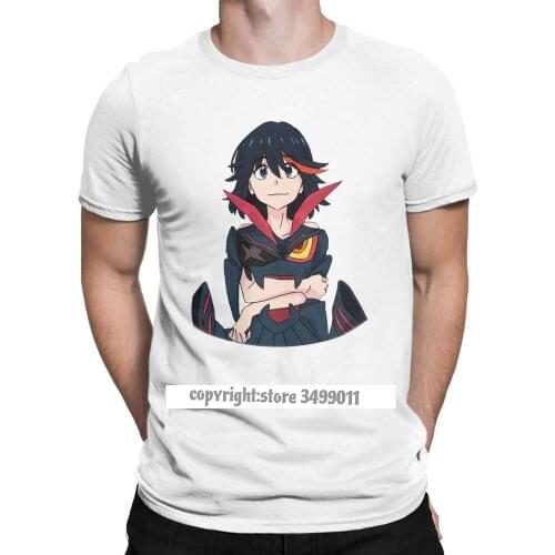 Ryuko Matoi Tee Shirts Men Kill La Kill Japanese Anime Fashion Pure Cotton Tees Crewneck Tshirt Clothes