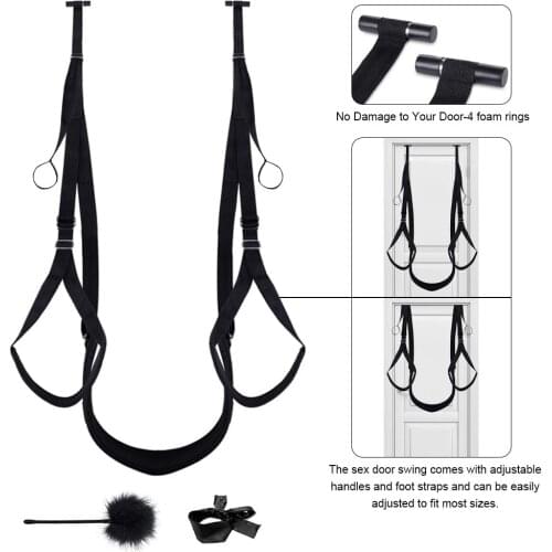 FX Sex Swing with Blindfold and Plumage Bondage Restraint BDSM Sex Toy for Couples with Adjustable Straps