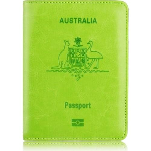 Hot Sale Travel Passport Holder Protector Case for Australia Leather Passport Cover for Business Credit Card Holder Case