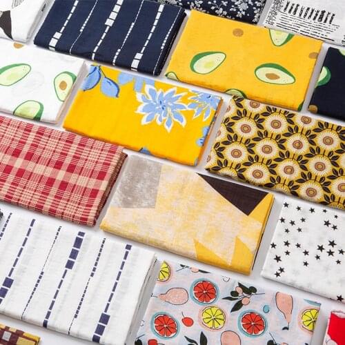 Cotton Fabric 100% By The Meter Per for Dress Skirt Clothing Sewing Plants Animal Color Stars Flowers Printed Thin Brocade DIY