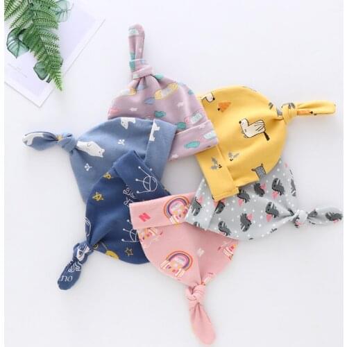 15colors Newborn Baby Cotton Knot Beanies Toddler Girls Sleep Caps Infant hats For Boys Girls Winter Warm Young Children Hat