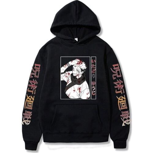 Jujutsu Kaisen Hooded Tops Streetwear Womens Autumn New Loose Style Sweatshirt Men Harajuku Hoodie