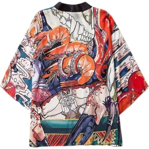 Kimono Men Japanese Kimono Traditional Cardigan Girl Shirts Robe Women Harajuku Fashion Samurai Costume Yukata Haori Obi V2084