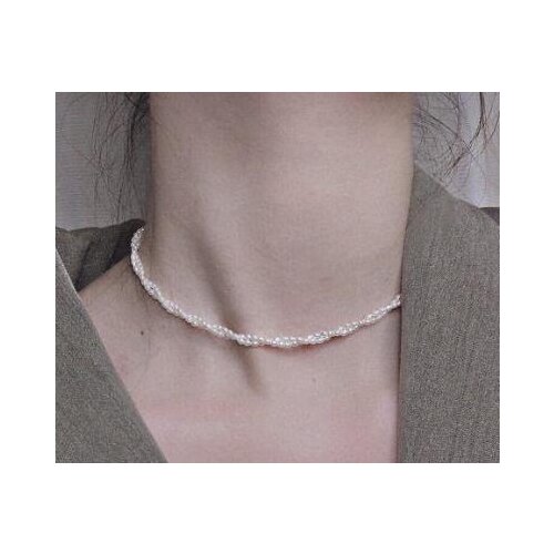 Top Quality Pearl Jewelry White Color Small Size 2-3mm Real Natural Freshwater Pearl Baby Girl Choker Necklace Handmade 35+6cm