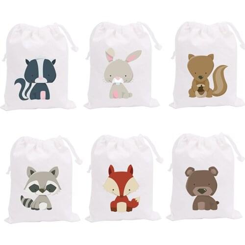 Woodland Animals Theme Party Favor Bags Series 1 Animal Gift Bags Kids Birthday Party Container Supplies Baby Shower Decorations