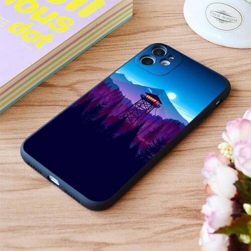 For iPhone Firewatch Nighttime Art Print Soft Matt Apple iPhone Case 6 7 8 11 12 Plus Pro X XR XS MAX SE