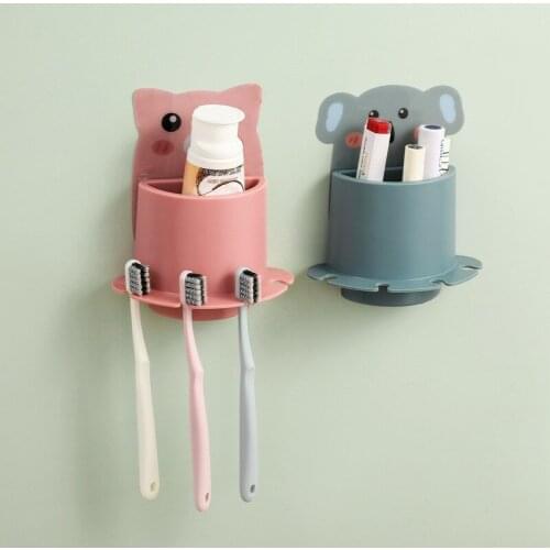 Bathroom Accessories Bathroom Paste Type Toothbrush Toothpaste Rack Household Wall-Mounted Storage Holder Wall Decoration