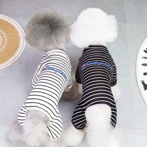 Pet Clothing Dog Clothes Autumn and Winter New Teddy Small Dog Pet 21 Trendy Dog Striped Home Service Puppy Clothes