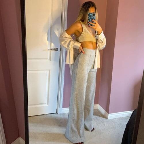 Solid Casual Womens Joggers Sweatpants Streetwear High Waist Wide Leg Trousers Korean Fashion Cotton Cargo Pants