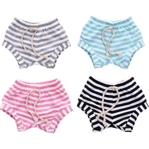 0-4Y Toddler Baby Boys Girls Summer Stripe Shorts Bottoms Cotton Casual Newborn Kids Bloomer Diaper Cover Briefs