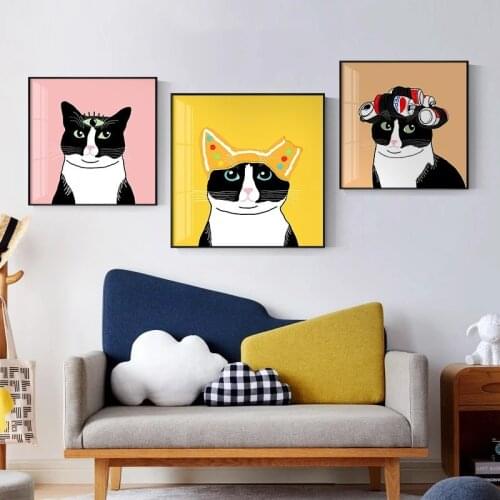 Affiche De Cosplay De Chat Mignon, Style Nordique, Image Murale ImpriméE D'Art Moderne Pour Salon, PéPinièRe, Peinture Sur Toile