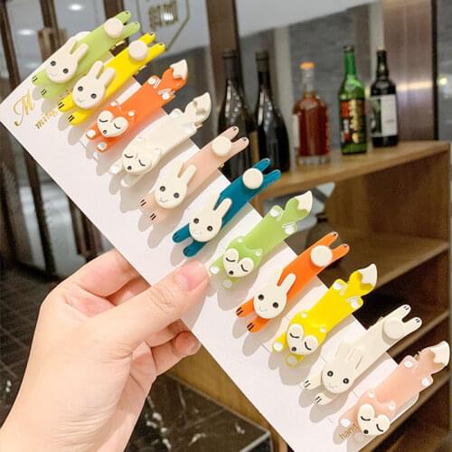 Multicolor Fox, bunny Acetate Women Hair Clip Flower Hairgrips Barrettes Head wear Hair Accessories For Women