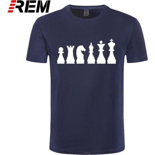 REM Hot Sale Super Fashion Summer Style Unique T Shirts Short Sleeve Men Gift Evolution Chess Crew Neck Shirts
