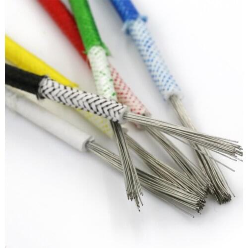 Single core braided silicone cable with heat resistance 300°0.5 0.75 1.0 1.5mm 2.5 4 6 10 square abrasion-resistant fire-resista