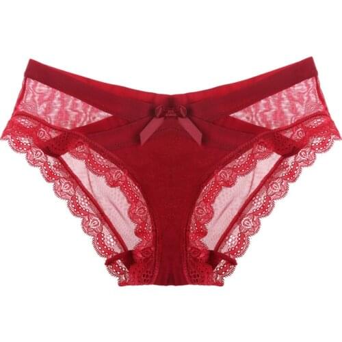 Ladies Underwear Woman Panties Sexy Lace Panty Transparent Low-Rise beautiful Cotton Briefs Intimates New Hot Sale