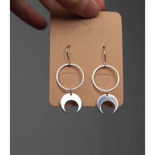 Witch Crescent Moon Earrings Silver Colour Raw Celestial Boho Hippie Jewelry Punk Women Gift Fashion Trend Gorgeous Earring New